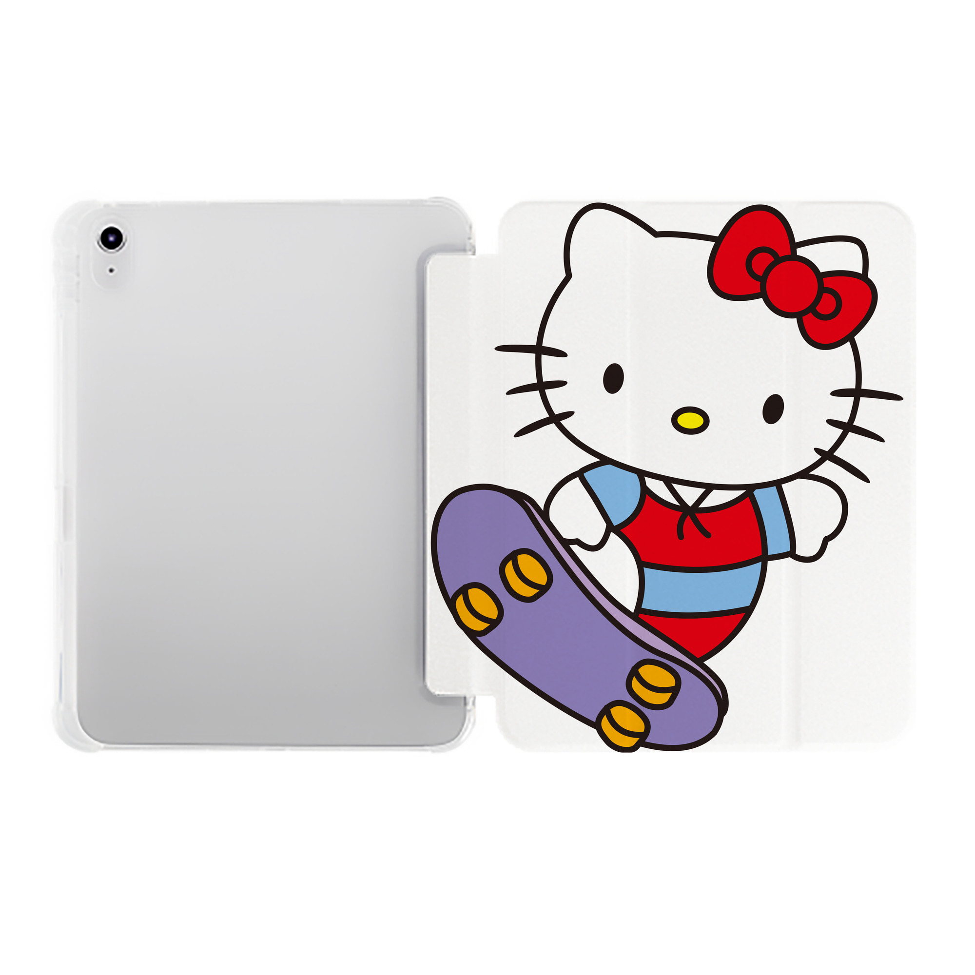 （画像用） Hello Kitty ハローキティ IPad ケース ペン収納付き 三つ折りスタンド PUレザー×シリコン 対応機種9.5/10.5/10.9インチ
